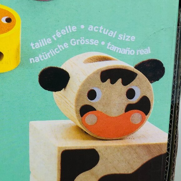 New Sealed Djeco Creaferme Wooden Train Push/Pull Along Stacking Toy - Picture 12 of 16